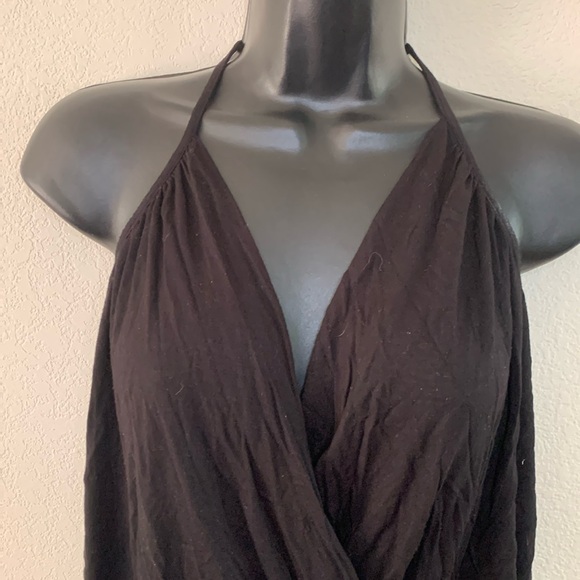 Anthropologie Piper & Sparrow Sexy Black Wrap Bodysuit Thong Size Medium Top - Picture 3 of 11